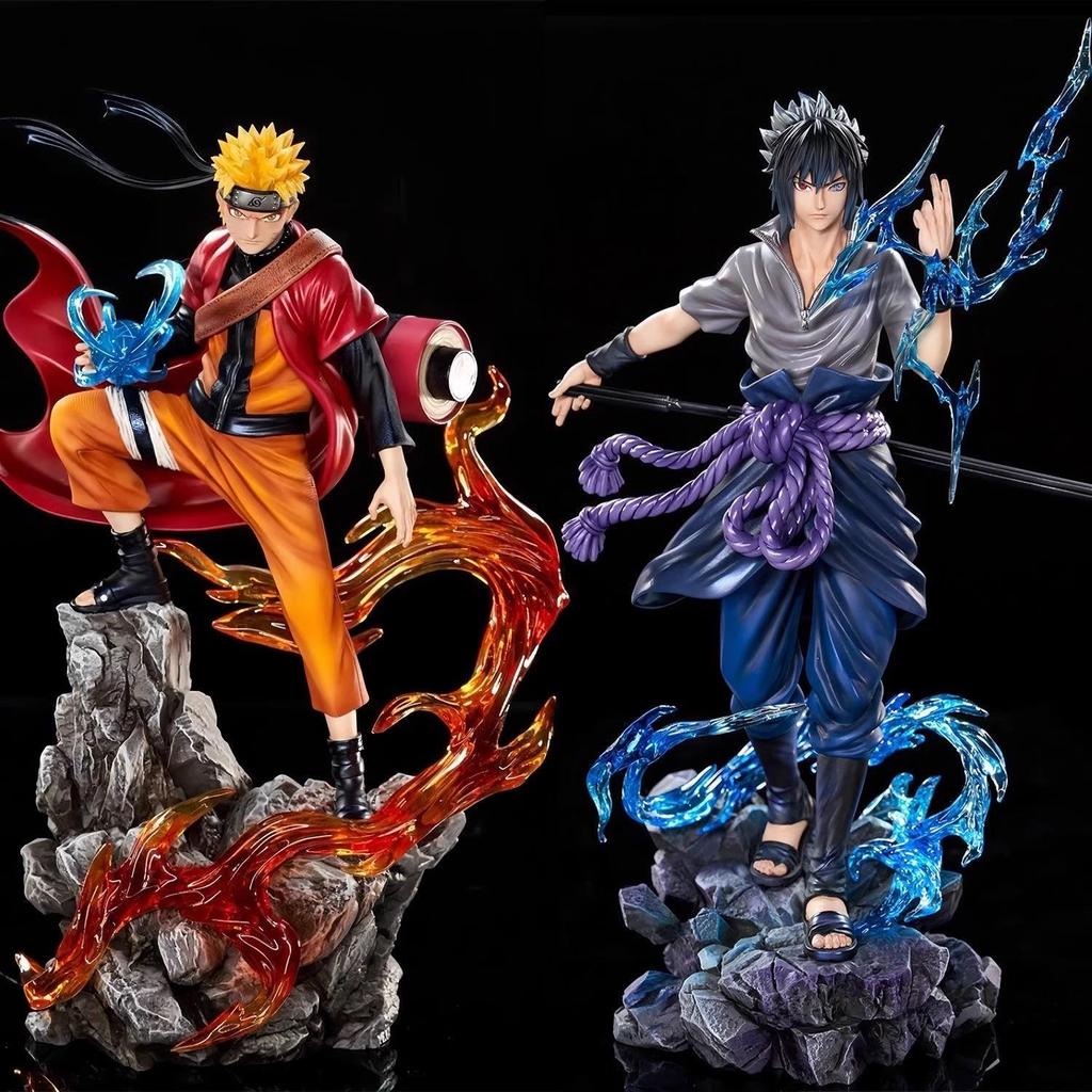 23cm Naruto Anime Figure Uzumaki Naruto Uchiha Sasuke Action Model Pvc Statue Desktop Ornament Collection Toys Gift