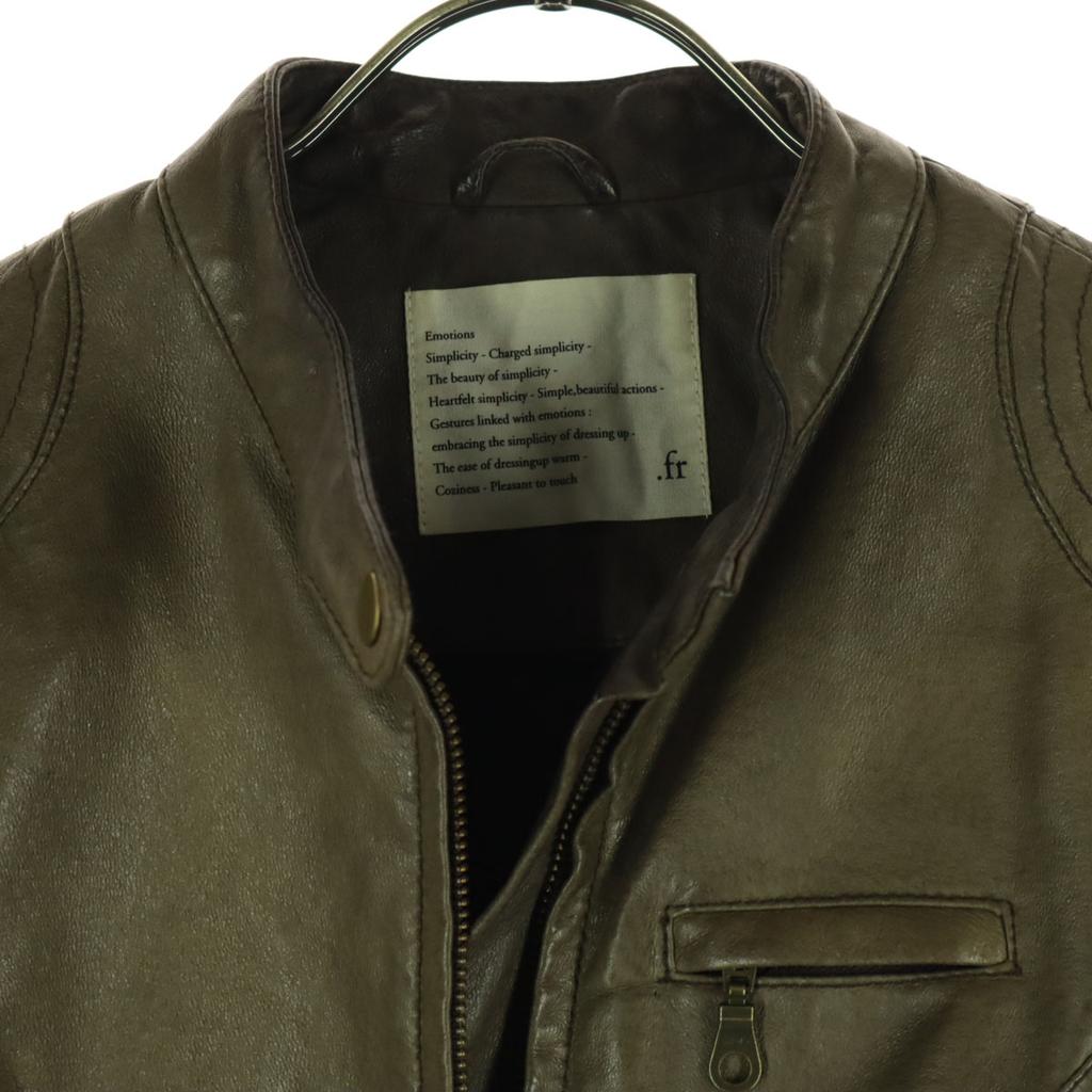 .fr Long Sleeve Leather Single Riders Jacket S Beige Women Used