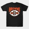 Men Black Print T-shirt Cleveland Browns No-Cut Transfer Paper Print Cotton Tshirt