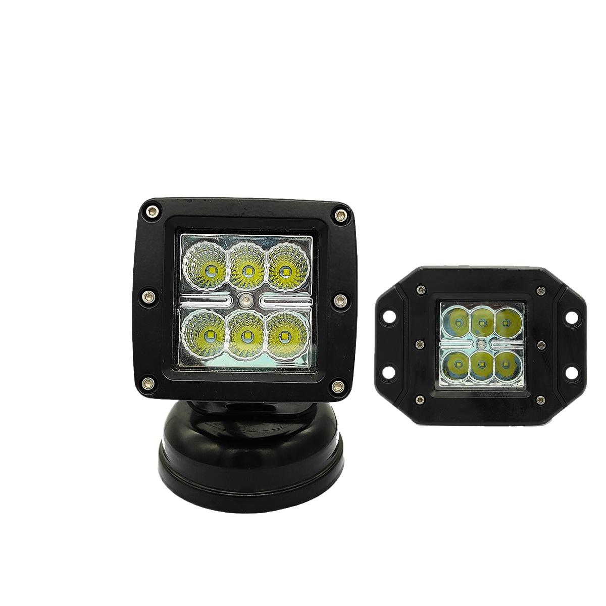 

18W Square LED Work Light For Car Motorcycle Forklift Embedded Headlight Inspection Lamp square thin 6cm