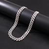 Men's 13mm Full Diamond Cuban Necklace - Luxurious Cross Alloy Hip Hop Clavicle Chain