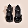 Black Versatile Round Head Heightened Thick-soled Mary Jane Small Leather Shoes for Women's British New Shallow Single Shoes