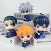 8 Items Blue Lock Jujutsu Kaisen Haikyu Anime Figurine Set Cute Q-Version Sitting Pose Figure Collectible Model Toy Suitable As A Gift for Anime Fans