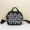 Leather Bag Fashion Personality Niche Colorful Flower First Layer Cowhide Women'S Handbag Shoulder Bag