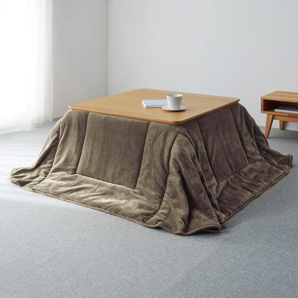 Belle Maison Kotatsu Comforter, Single Comforter, Space-Saving, Warm, Smooth, Meltro Beige, Space-Saving Rectangular (Large)
