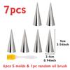 7pcs S/M/L Stainless Steel Cannoli Tubes Mold Set & Colorful Silicone Basting Brush Set for Baking, Pastry, Cream Horn YMY