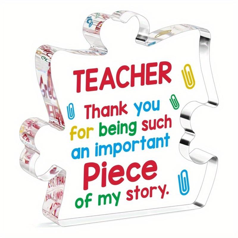 Teacher Appreciation Acrylic Sign. Thank You Gift for Birthdays, Graduation or Retirement.