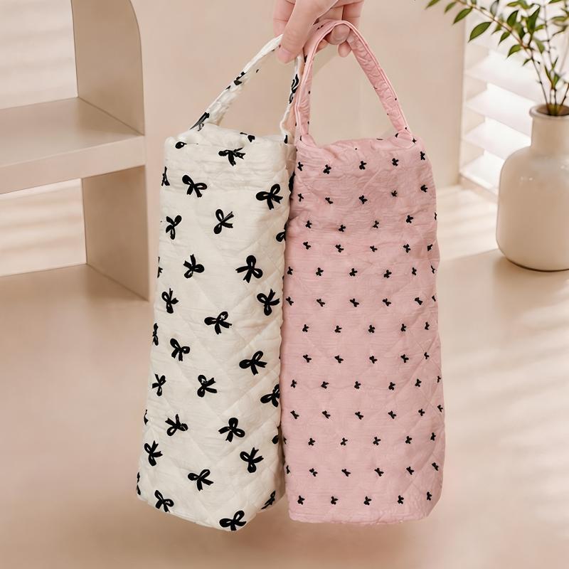 Large Capacity Quilting Cotton Hair Dryer Storage Bag Soft Durable with Handle for Travel Home Hair Dryer Pro Organizer