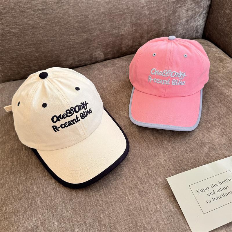 Baseball Cap Children's Versatile Face Small Wide Brim Deep Top Big Head Circumference Outdoor Leisure Sunshade Sunscreen Embroidery Peaked Cap