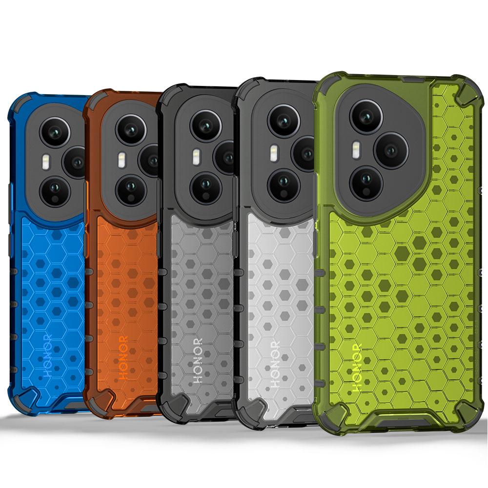 KEYSION Stoßfeste Panzerhülle für HONOR 400 Pro 5G Weiches Silikon+PC Transparentes Waben-Handy-Rückcover für Huawei Honor 400