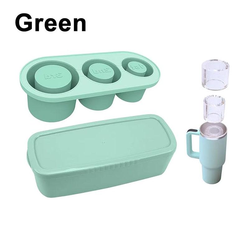 2/3/4/30 Grid Ice Cube Tray Mold for Tumbler Stanley Cup Silicone Cylinder Ice Cube Maker Mold with Lid For 20oz 30oz 40oz