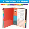 1pc Colorful Label A4 Folder with Monthly Dividers - Document Organizer, Suitable for Schools, Offices and Homes - Color-coded