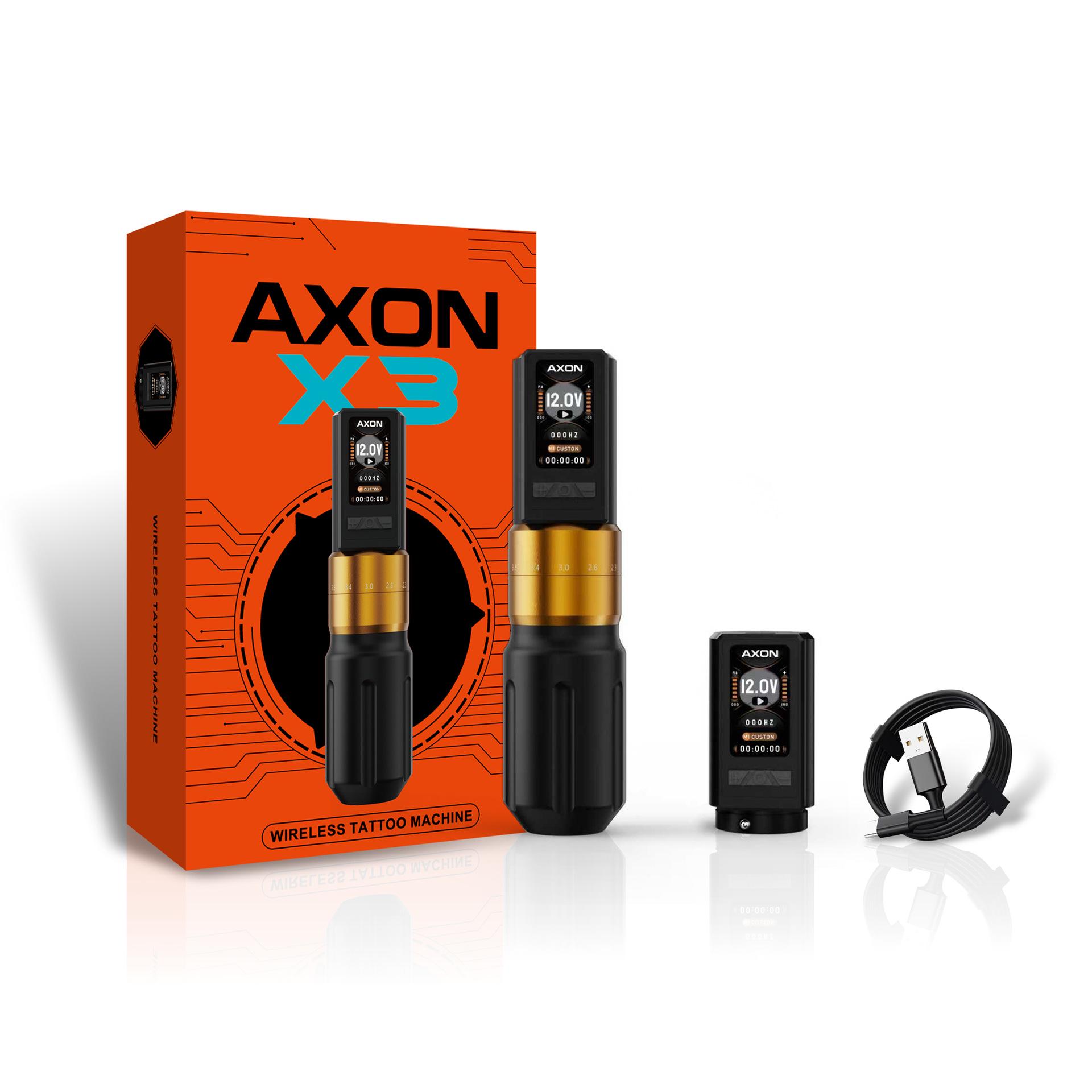 

Тату-ручка AXON X3: Регулируемый ход точки для дотворка, лайнер и шейдер с HD-дисплеем, аккумулятор 2300 мАч.