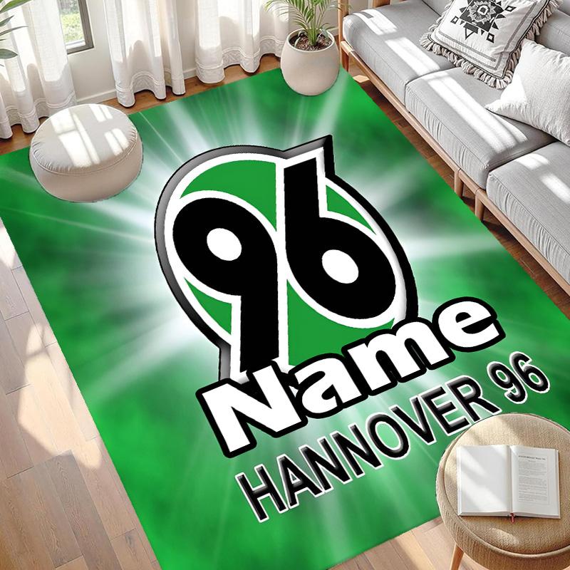 Custom Name Personalized Hannover 96 Football Print Carpet, Versatile Home Decor Rug, for Playroom, Apartment, Balcony, Entryway, Hallway Gift