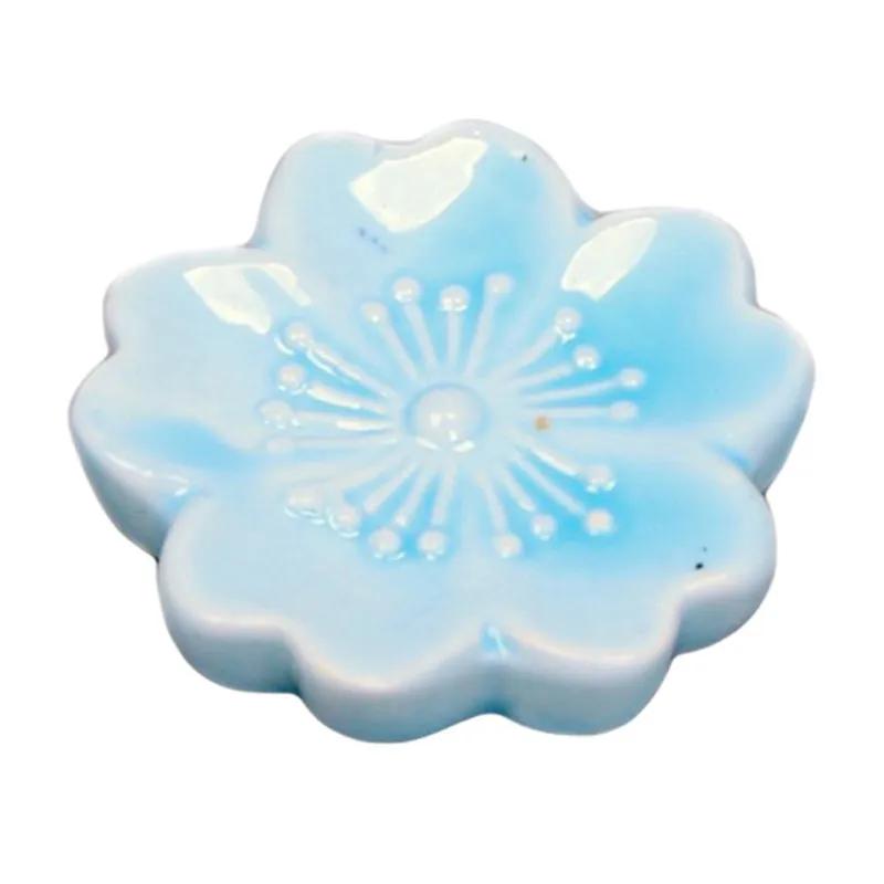 Ceramic Sakura Blossom Chopsticks Holder Colorful Spoon Fork Chopstick Rest Stand Kitchen Tool Tableware Dining Table Decoration
