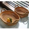 Imitation Rattan Fruit and Snack Basket - Versatile for Living Room, Kitchen, and Picnic Use.