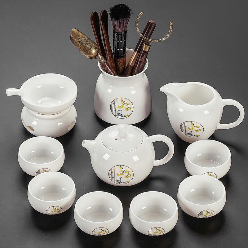 Lainuo Yun Chu Mutton Fat Jade Porcelain Tea Set