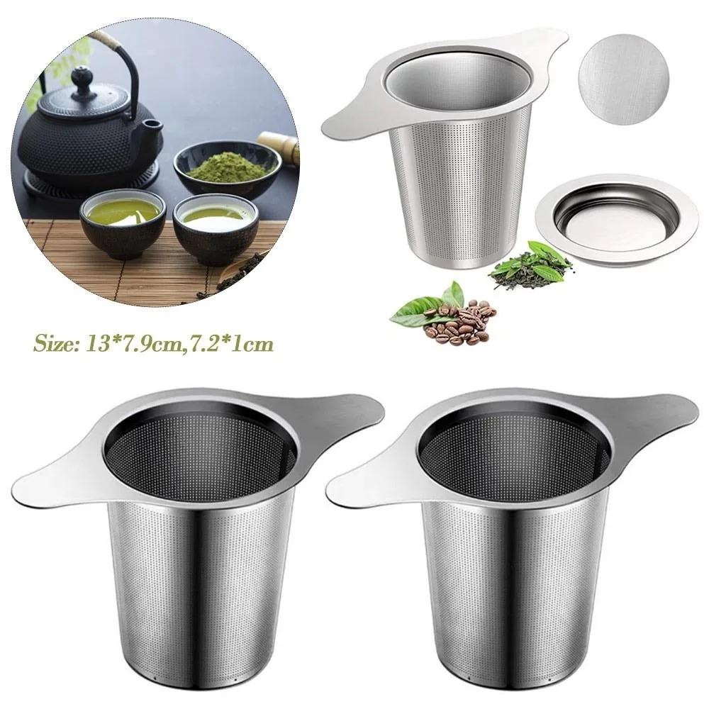 Hot Stainless Steel Tea Infuser Extra Fine Perfect Size Teapots Reusable Double Handles Items Home