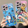 Cartoon D-Doraemons For IPhone 14 13 12 Mini 11 Pro XS Max X XR 14 Plus Tempered Glass Cover