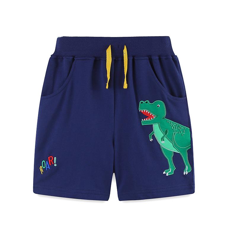 Boys shorts children s summer new cartoon dinosaur embroidered sweatpants 7Y(125cm)