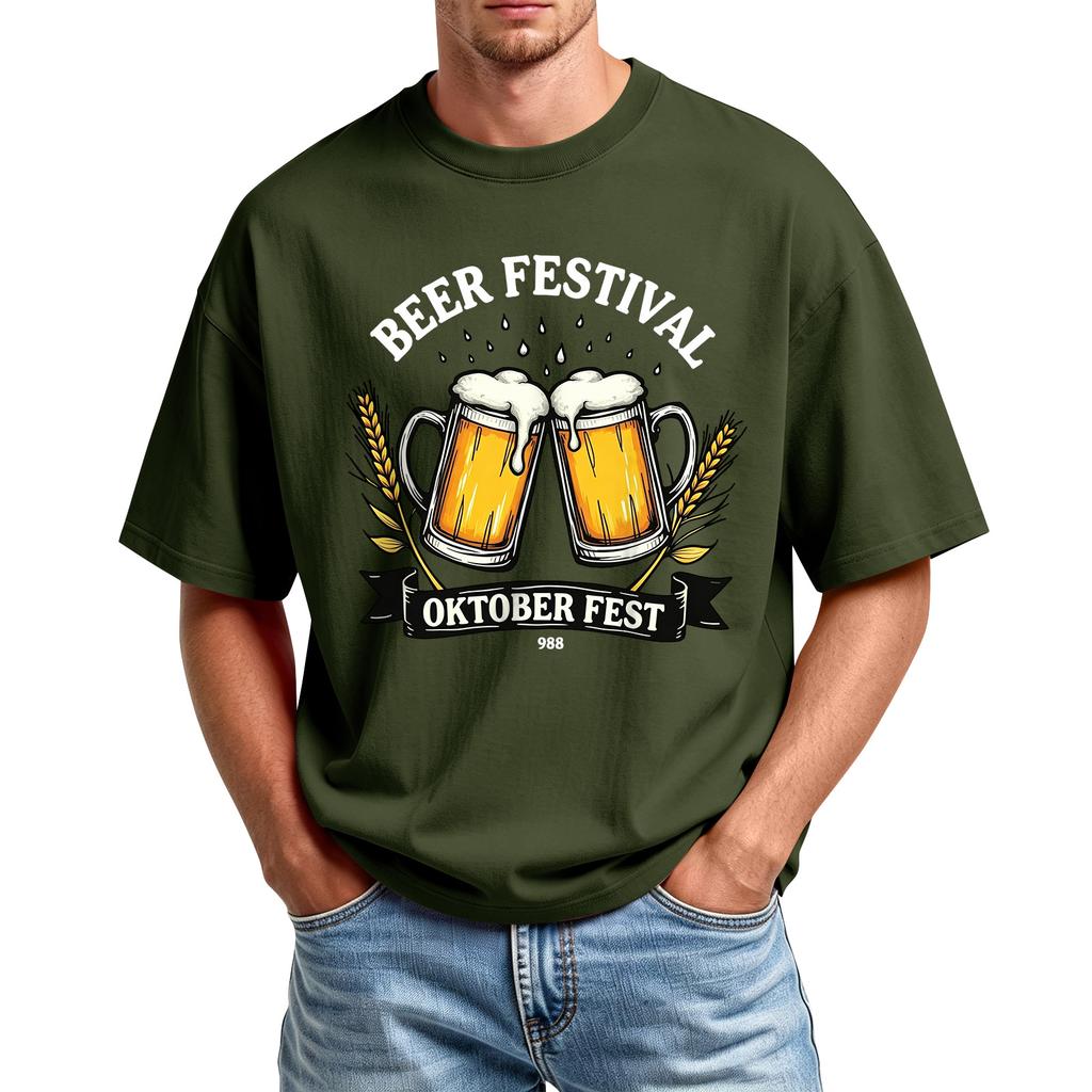 Men's Short Sleeve T Shirt Beer Festival Oktober Fest Graphic Tee Casual Comfortable Crew Neck Summer Top