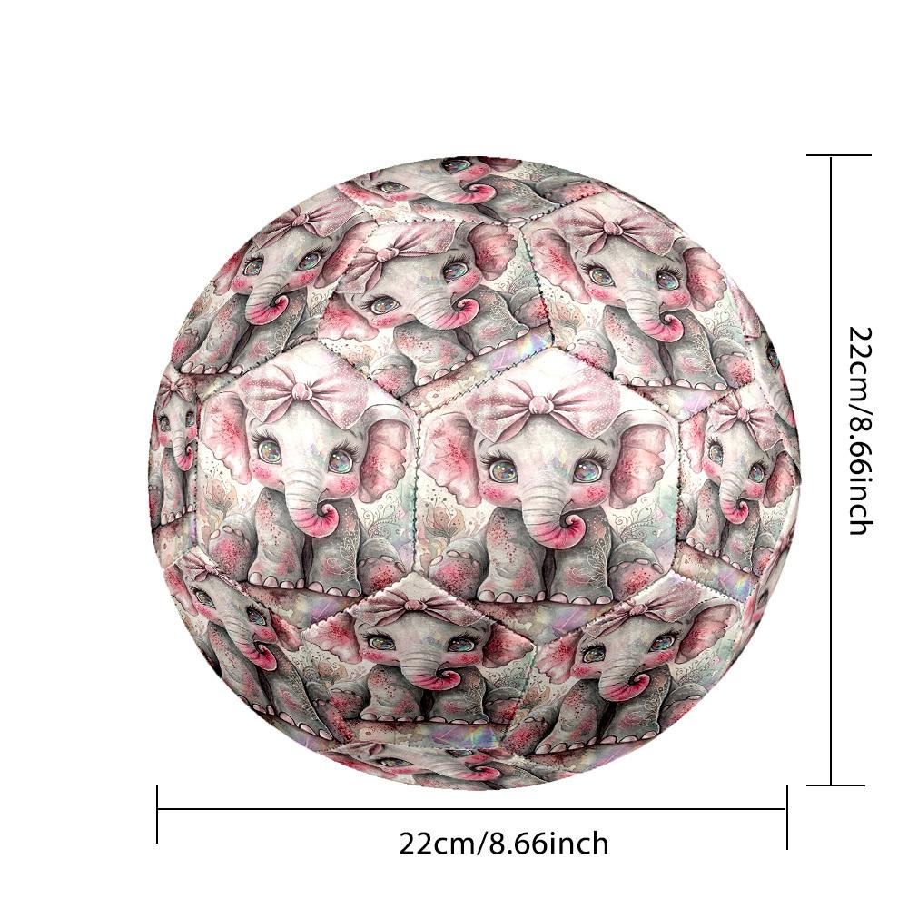 1pc Pink Elephant Art Size 5 Soccer Ball Professional Match Training Football Indoor &Outdoor Sports Ball Lightweight Durable c6511