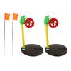 2Pcs Winter Ice Mini Fish Pole Wheel Flag Tackle Equipment Outdoor Winter River Floating Fishing Rod Flag