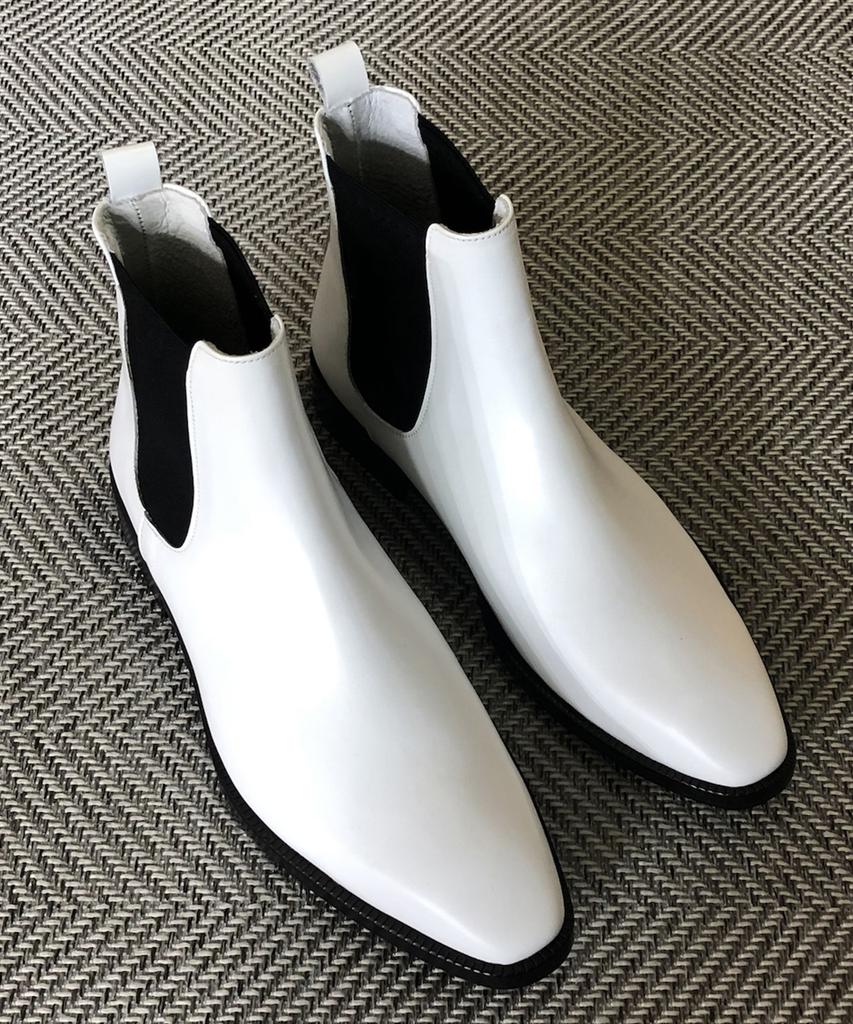 Joenshoe Reel Banding Chelsea Boots White