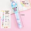 Cartoon Multi-Color Click Ballpoint Pen - Cute Ten-Color Planner Pen for Students, Creative Stationery Prize