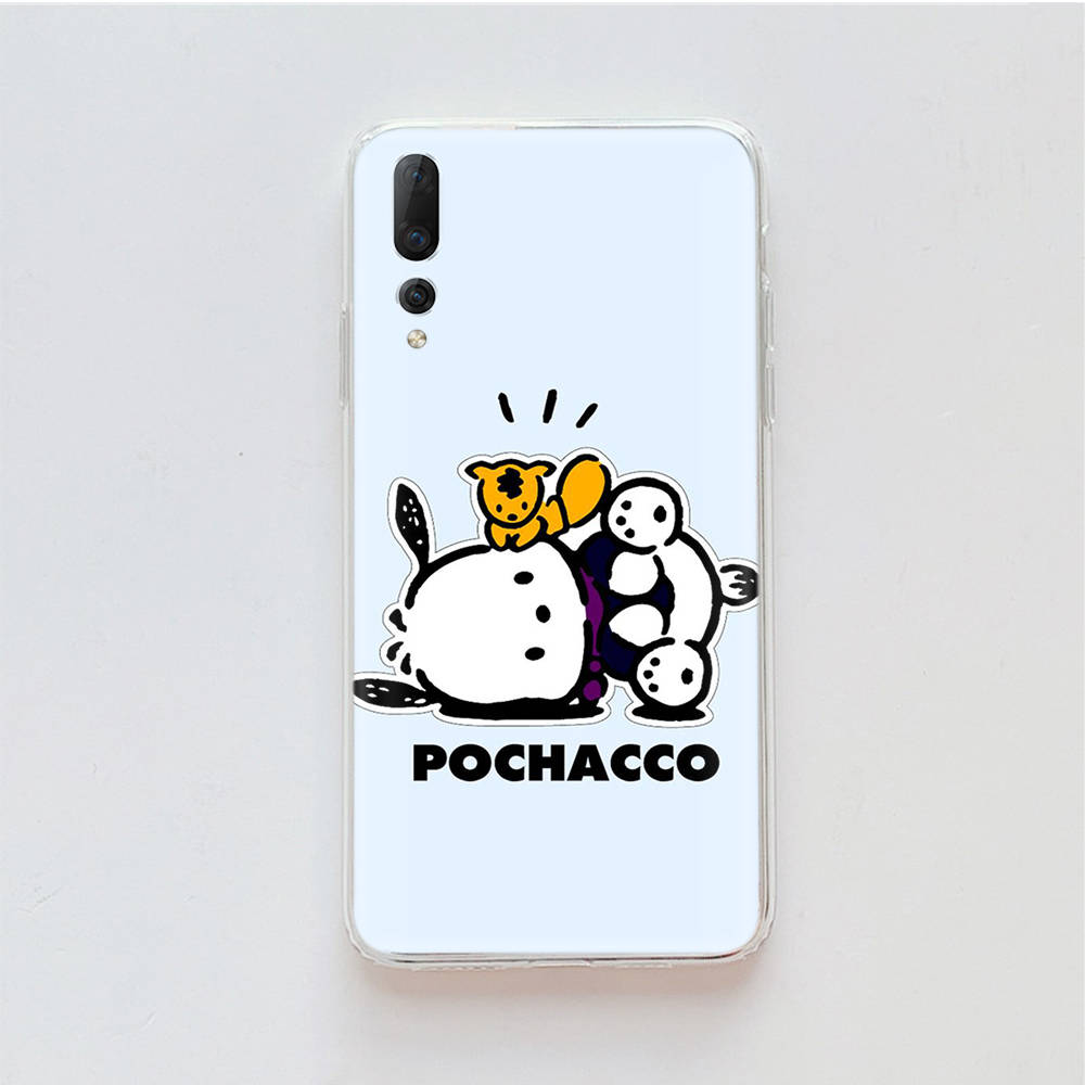 Transparent Case for Samsung A04 A14 A23 M33 M53 Realme 10 9 C35 C55 VIVO X80 Infinix Hot 30 Note 11 Tecno Spark 8P Pro L-18 Pochacco Dog