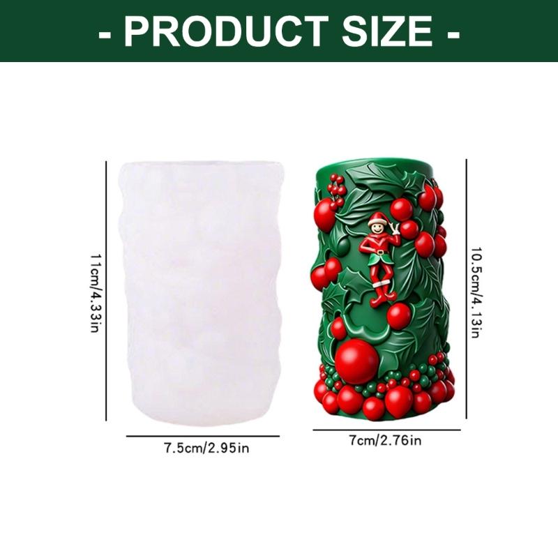 Clown Embossed Cylindrical Silicone Mold Holiday Candle Silicone Mould For Epoxy Resin Art Handmade Candle Soap Making