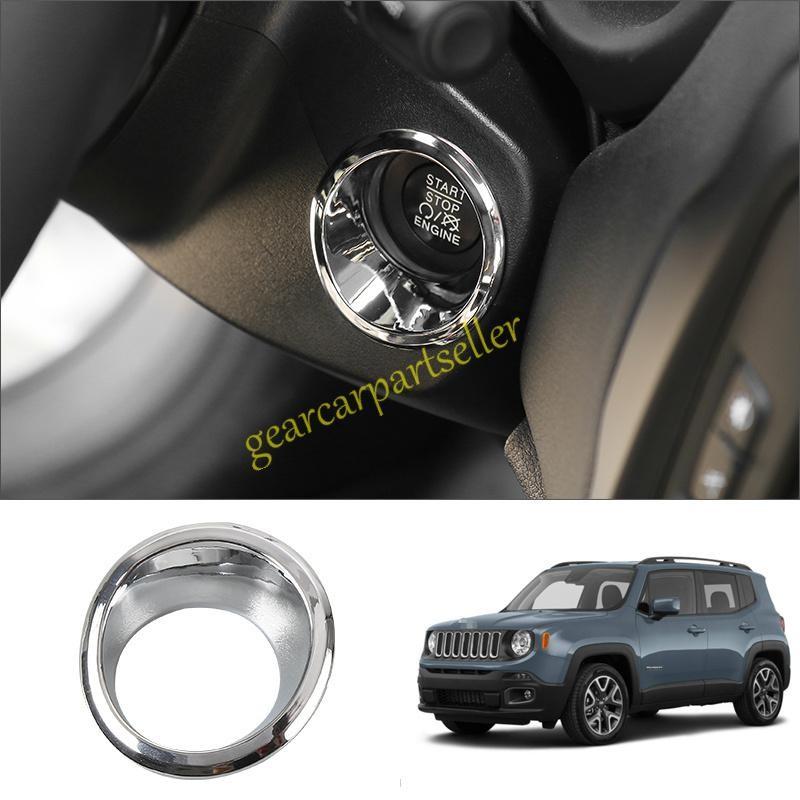 For Jeep Renegade 15-2023 Glossy Chrome Start Button One-Click Switch Ring 1pc