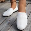 Fashion Solid Color Square Toe Mesh Loafers Shallow Women Flats Shoes Soft Bottom Knit Ballet Flats Shoes Casual Slip on Boat Shoes