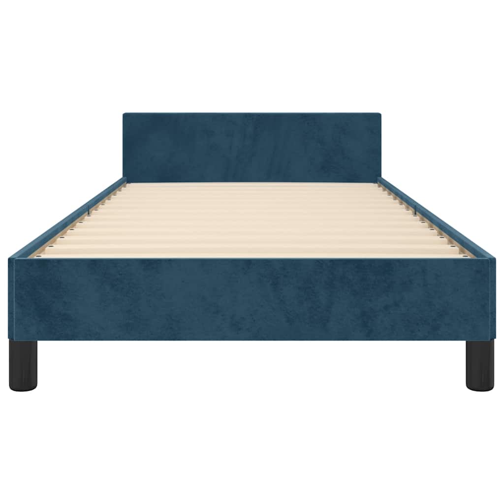 Bed Frame without Mattress Dark Blue 90 x 200 cm Velvet