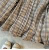 Autumn Literature and Art Yarn-dyed Plaid Doll Collar Plaid Shirt Blouse Women
