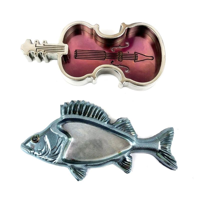 Fisch-/Geigenförmige Aufbewahrungsbox Silikonform Organizer Tablett Harzform Mode Schmuckplatte Handgefertigtes Handwerk Epoxidformen