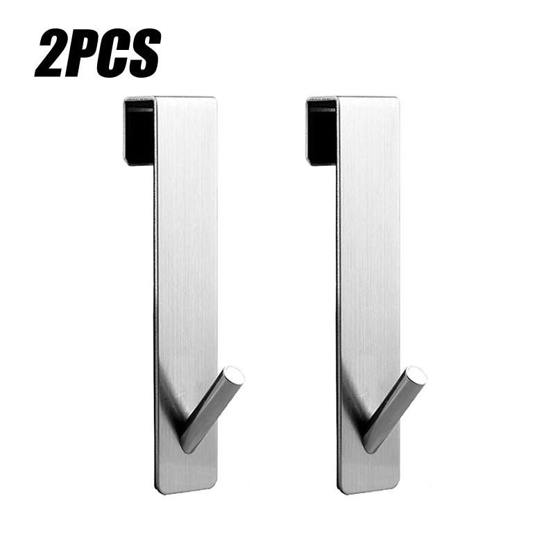 Bathroom Shower Door Back Hook Stainless Steel Over Glass Door Shower Towel Rack S-Shape Bathroom Bathrobe Hanger Holder Hooks