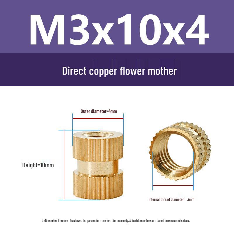 M1-M10 Knurled Brass Heat Insert Nut for Injection Molding