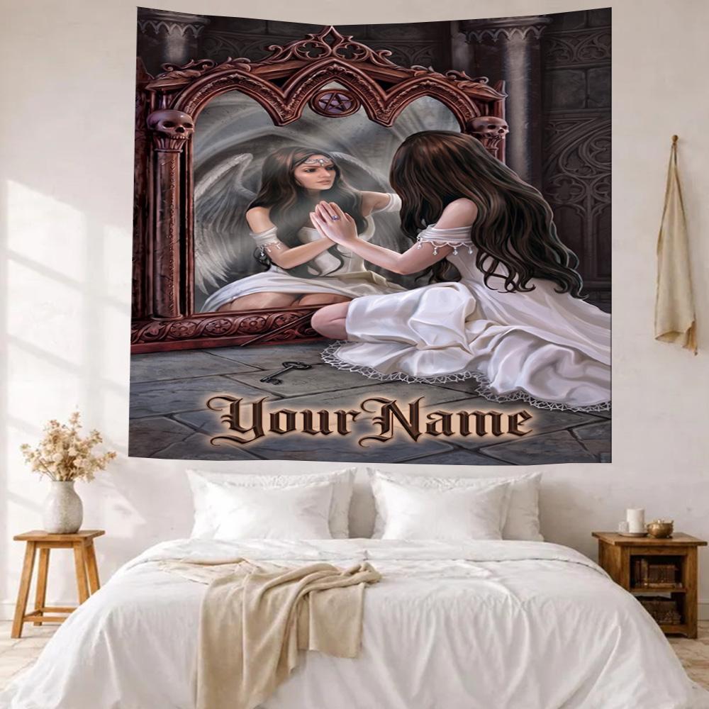 Gothic Illustrations Custom Your Name Wall Decor Tapestry Art For Pet Memorial Birthdaywedding Party Backdrop Family Gift