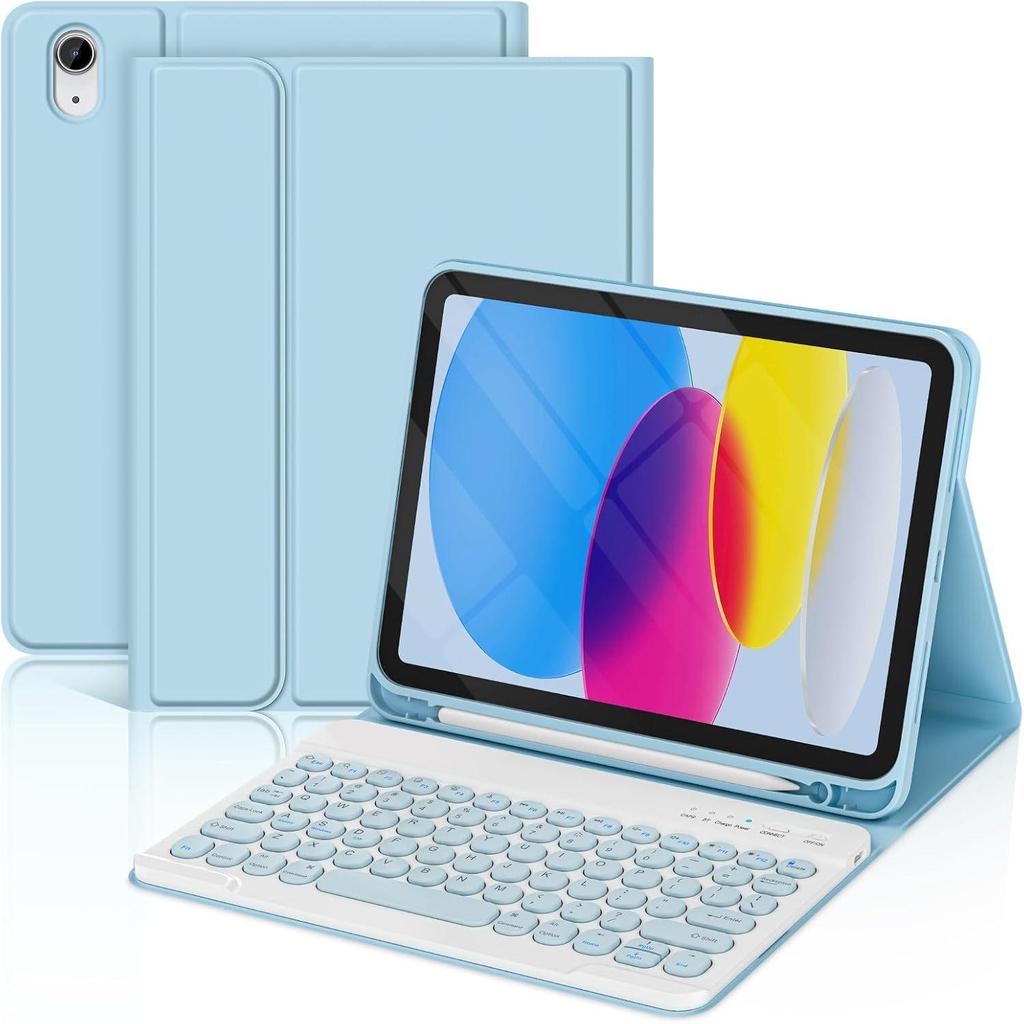 Redmi Pad 2 Tablet Case with Detachable Bluetooth Keyboard, Pen Slot, Round Cap, and Bluetooth Mouse