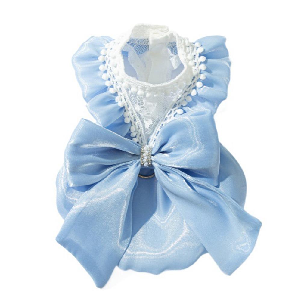 

Adorable Puppy Princess Skirt Comfortable Dog Bow Princess Skirt Luxury Cat Skirt Party S синий