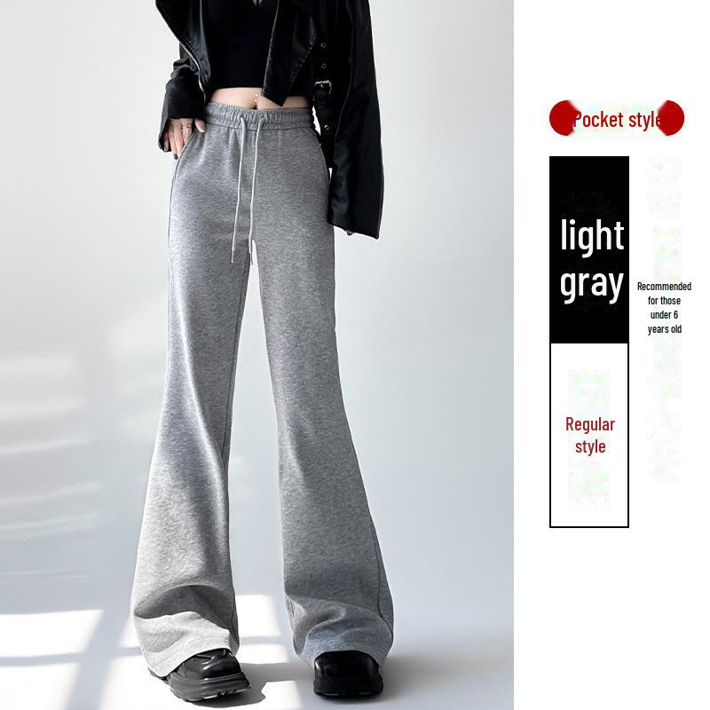 

Женские облегающие брюки-клеш с карманами - Подкова, весна и осень 2025, повседневная американская спортивная одежда Large