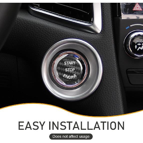 1 PC Car Start Button Decorative Sticker, Engine Start Button Cover Accessories, Car Ignition Button Cover Replacement, Suitable for Most Cars
