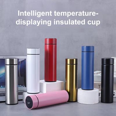 Taza Térmica Inteligente con Pantalla de Temperatura 500ML Botella de Acero Inoxidable con Aislamiento al Vacío Filtro para Bolsitas de Té Vaso de Viaje Portátil