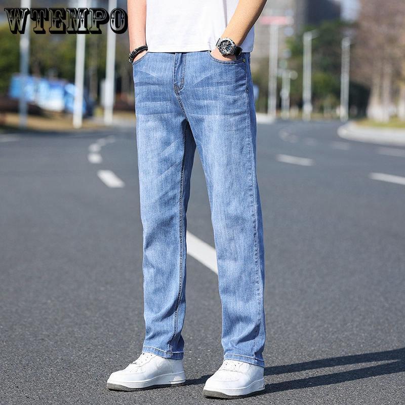 Men's Jeans Loose Straight Pants Elastic Hundred with Large Size Casual Pants Fashion Simple Large Size Jeans