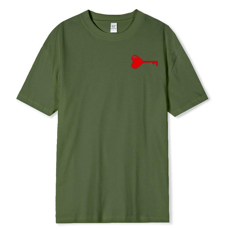 Lustige Herzschloss und Schlüssel passende Partnerhemden Hochzeits paar Valentinstagsgeschenk Valentinstag Liebe Unisex Erwachsene Baumwoll Tops