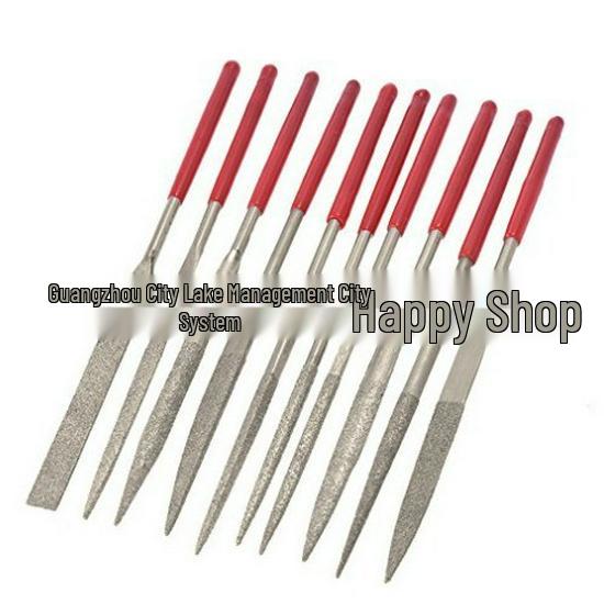 10-Piece Guitar Nut and Fret Polishing File Set with Finger Cots