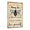 1pc Vintage Metal Sign, Honey Bee Advice, Wall Art Decor for Home Farmhouse Living Room Cafe Coffee Shop, 7.8 x 11.8 Inch Gift