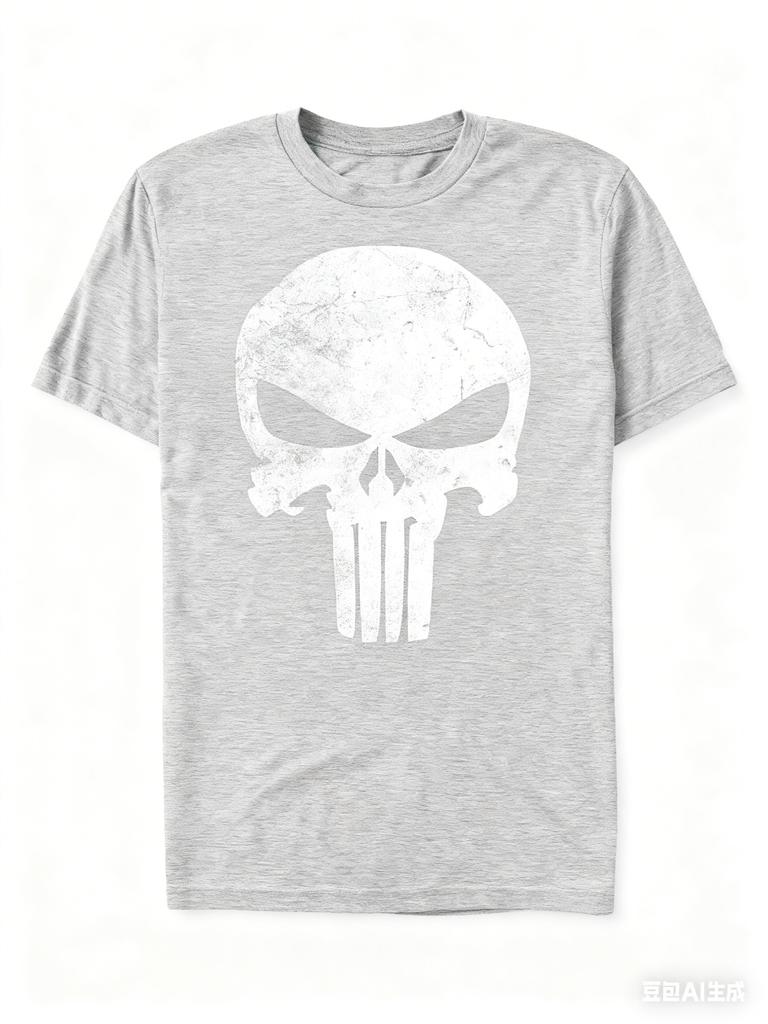 Genuine 2026 New Miracle Punisher Worry Skull Print Plus Size Men's and Women's Short Sleeve Loose Crew Neck T-Shirts