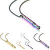 Titanium Steel Whistle Pendant Necklace With Adjustable Chain For Men Women